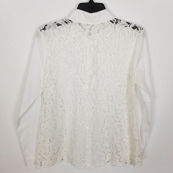 Sundance Women Enliven Lace Button Down Top Size XS White Blouse Romantic - Picture 2 of 4